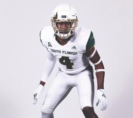 Columbia linebacker Le'vontae Camiel on his visit to USF last month. (COURTESY)