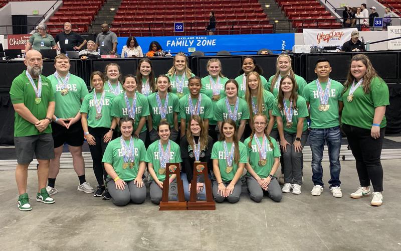 Suwannee's girls weightlifting team won the Class 1A state titles in the traditional and Olympic on Saturday. (COURTESY)
