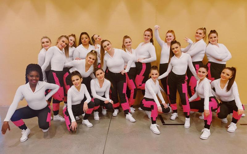 The Columbia High School Tigerettes took first place in the jazz portion and second in the hip-hop routine over the weekend at a national competition. (COURTESY)