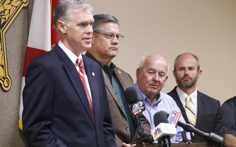 Roger Handberg, the U.S. Attorney for the Middle District of Florida, touted the police work that went into apprehending Hector Villarreal for cocaine trafficking last month. (JAMIE WACHTER/Lake City Reporter)