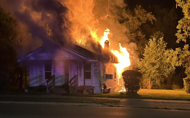 A vacant house in Live Oak that was being remodeled suffered an accidental electrical fire early Sunday morning. Nobody was injured in the blaze. (COURTESY LIVE OAK FIRE DEPARTMENT)